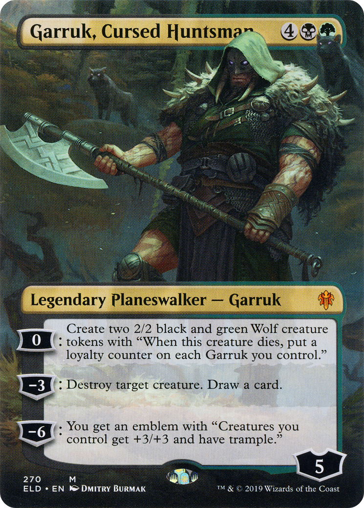 Garruk, Cursed Huntsman (Borderless) (ELD-270) - Throne of Eldraine (Borderless) Foil
