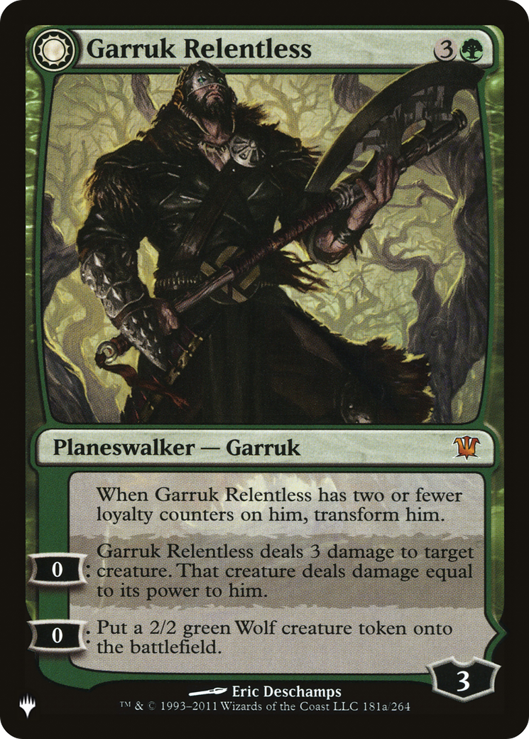 Garruk Relentless (LIST-181) - The List: (Double Faced Transform)