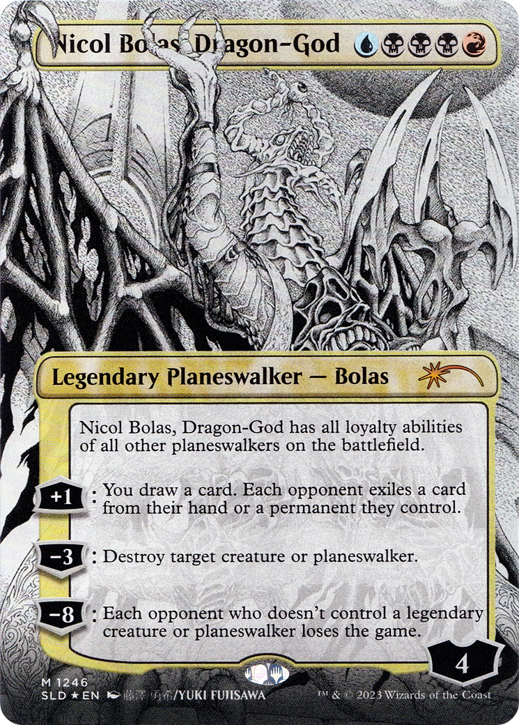 Nicol Bolas, Dragon-God (Borderless) (SLD-1246) - Secret Lair Drop (Borderless) Foil