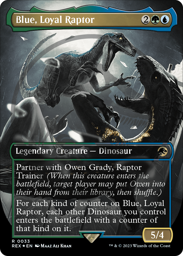 Raptor bleu et loyal (REX-033) - Collection Jurassic World (sans bordure)