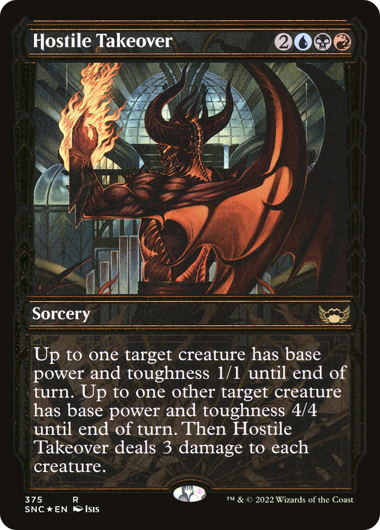 Hostile Takeover (Gilded Foil) (SNC-375) - Streets of New Capenna: (Showcase) Foil