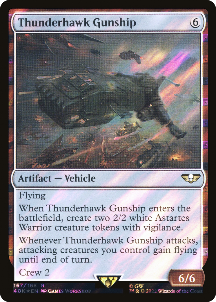Thunderhawk Gunship (Surge Foil) (40K-167) - Warhammer 40,000 Commander Foil