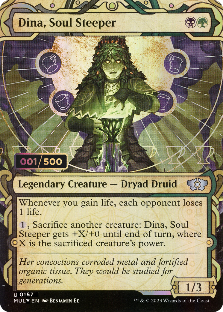 Dina, Soul Steeper (Serial Numbered) (MUL-167) - Multiverse Legends: (Showcase) (Borderless) Foil