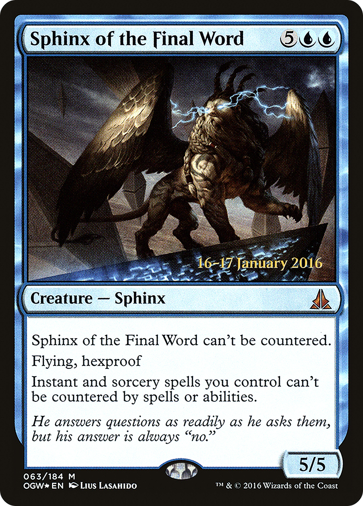 Sphinx of the Final Word (PRE-63S) - Oath of the Gatewatch Promos Foil