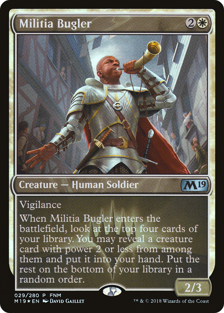 Militia Bugler (FNM-029) - Core Set 2019 Promos Foil