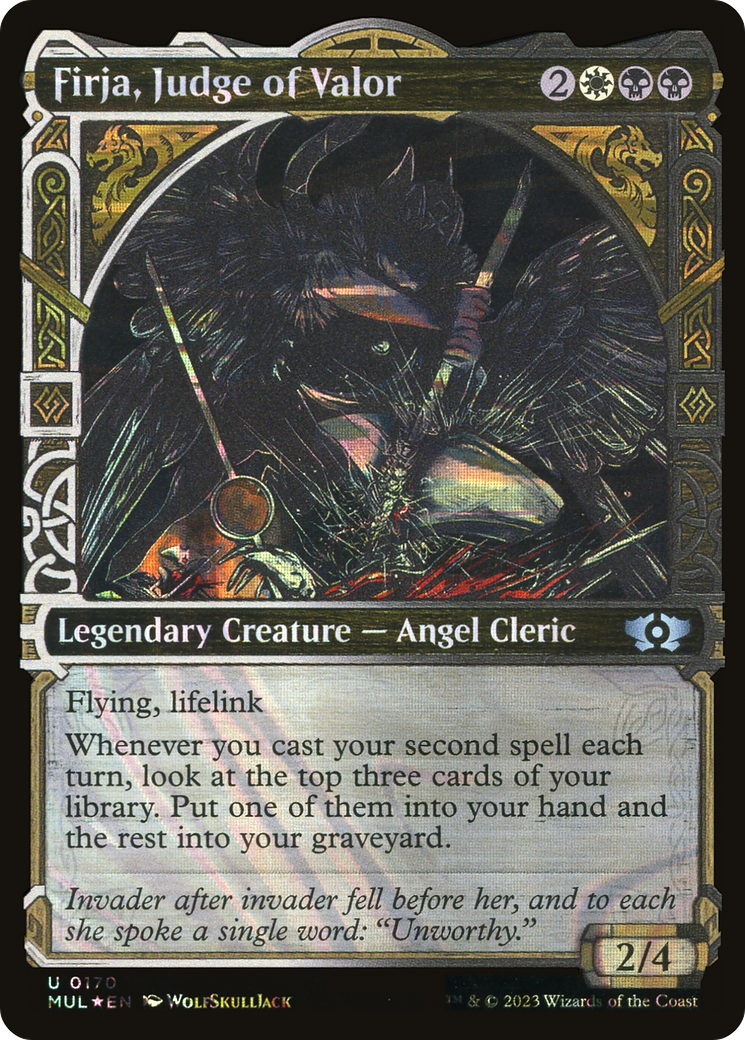 Firja, Judge of Valor (Halo Foil) (MUL-170) - Multiverse Legends: (Showcase) Foil