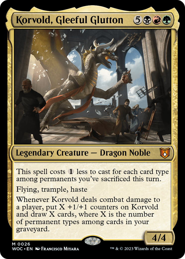 Korvold, Glouton joyeux (WOC-026) - Commandant Foil des Terres sauvages d'Eldraine