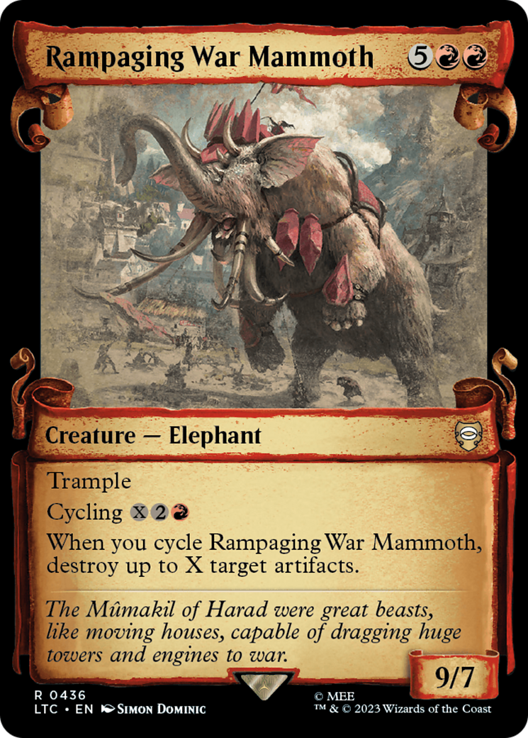 Rampaging War Mammoth (Showcase Scrolls) (LTC-436) - Tales of Middle-earth Commander: (Showcase) Foil