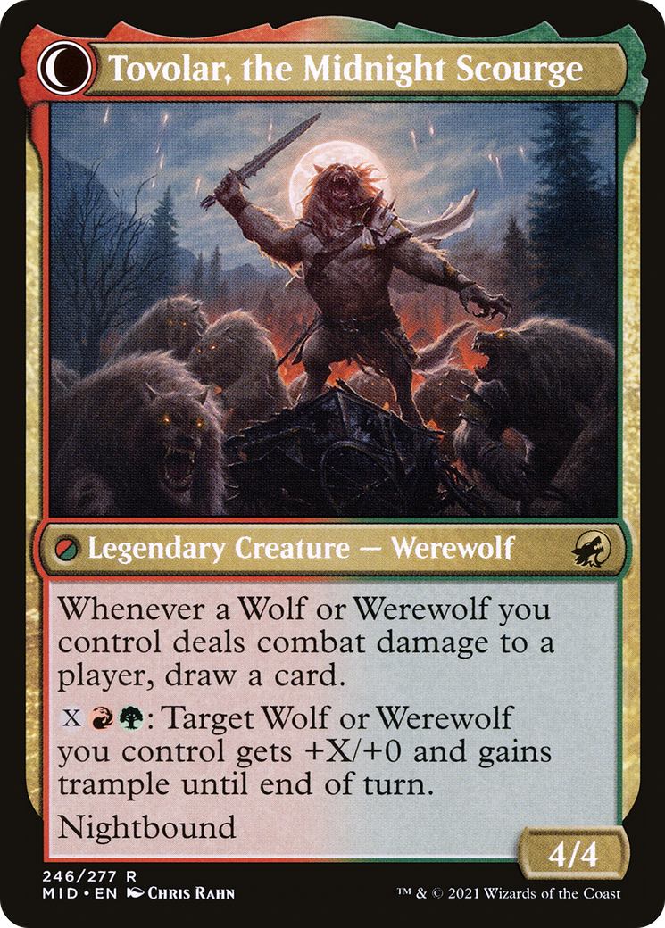 Tovolar, Seigneur du Mal // Tovolar, le Fléau de Minuit (MID-246) - Innistrad : Chasse de Minuit : (Transformation Double Face) Foil