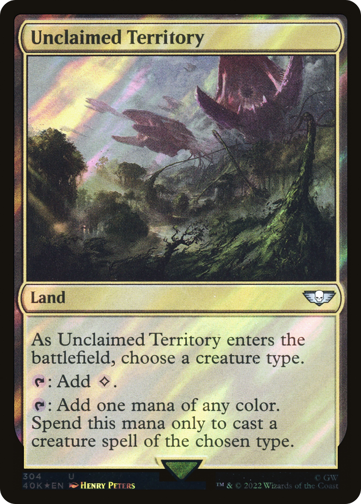 Unclaimed Territory (Surge Foil) (40K-304) - Warhammer 40,000 Commander Foil
