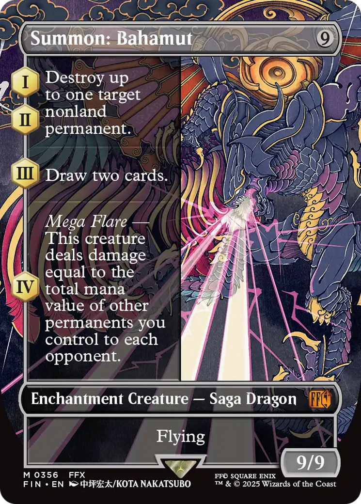 Summon: Bahamut (FIN-356) - FINAL FANTASY: (enchantment) (Borderless) Foil