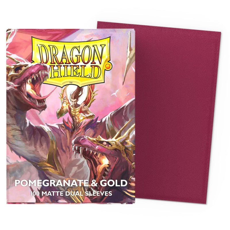 Dragon Shield - Pomegranate & Gold - Dual Matte Sleeves - Standard Size