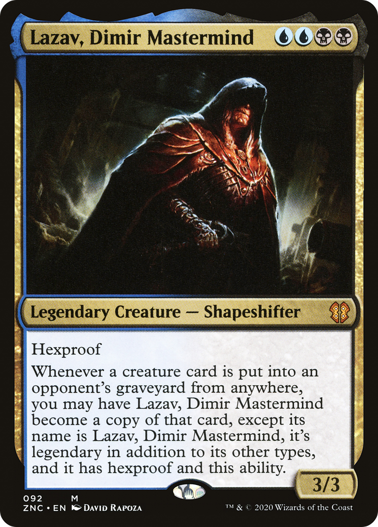 Lazav, Dimir Mastermind (ZNC-092) - Commandant de Zendikar Rising 