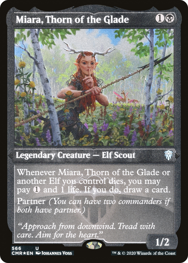 Miara, Thorn of the Glade (Foil Etched) (CMR-566) - Commander Legends Etched Foil