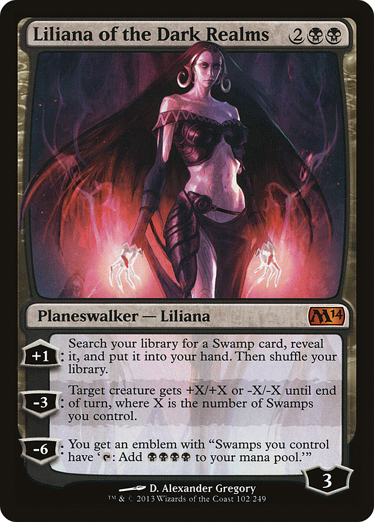 Liliana des Royaumes Sombres (M14-102) - Magic 2014 Foil 