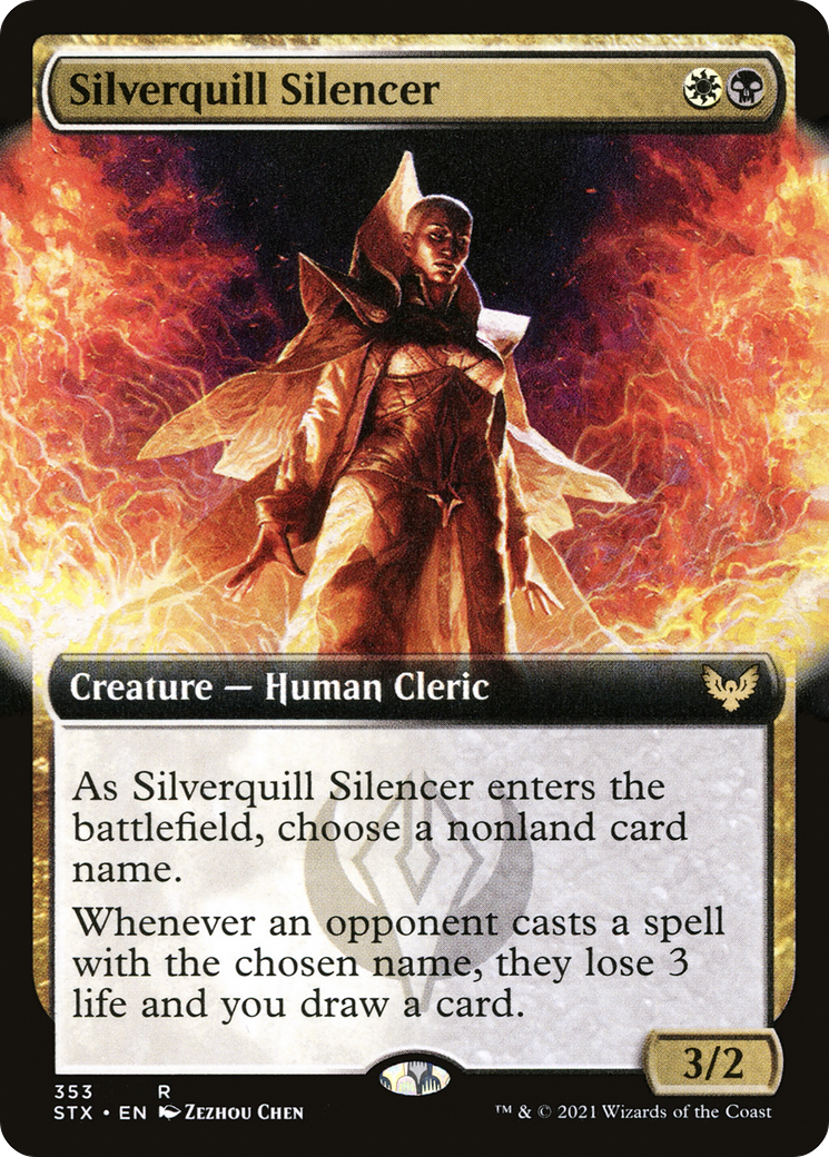 Silencieux Silverquill (STX-353) - Strixhaven : École des mages (Extended Art)