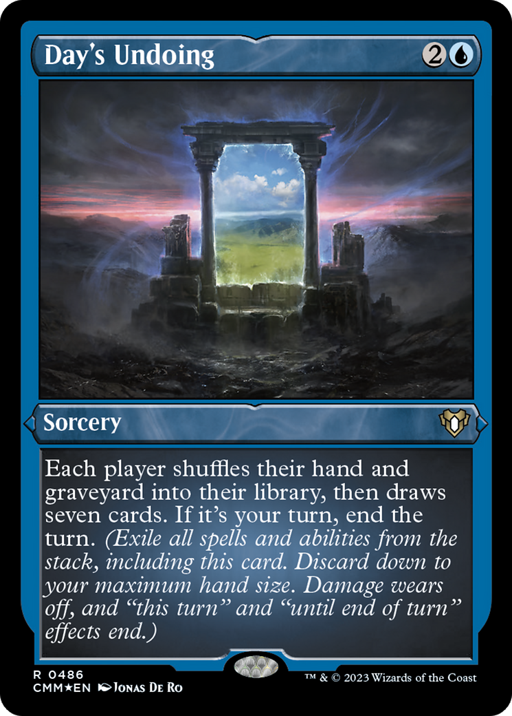 Day's Undoing (CMM-486) ​​- Feuille gravée Commander Masters 