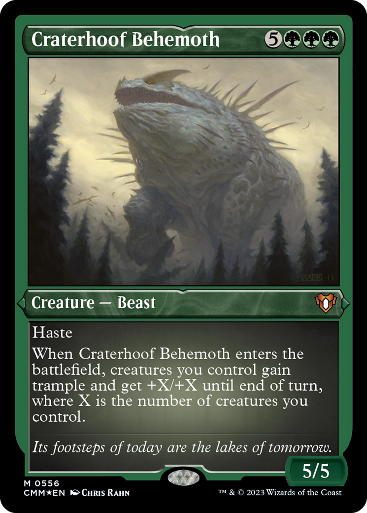 Craterhoof Behemoth (CMM-556) - Commander Masters Etched Foil