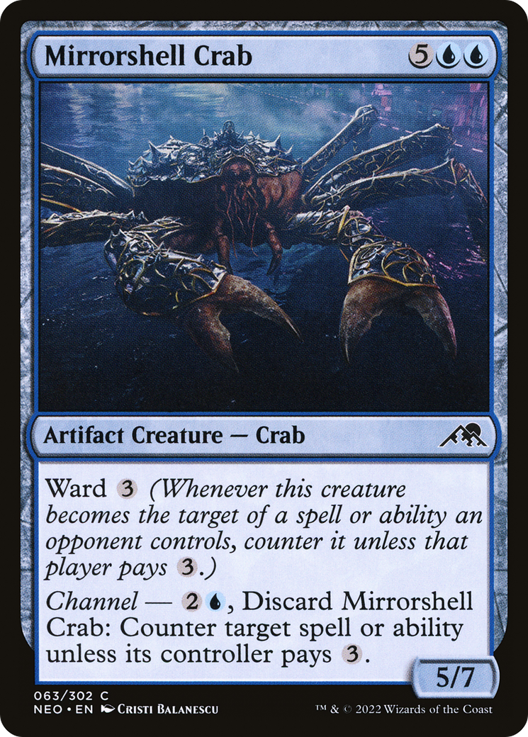Crabe à coquille miroir (NEO-063) - Kamigawa : Neon Dynasty Foil 