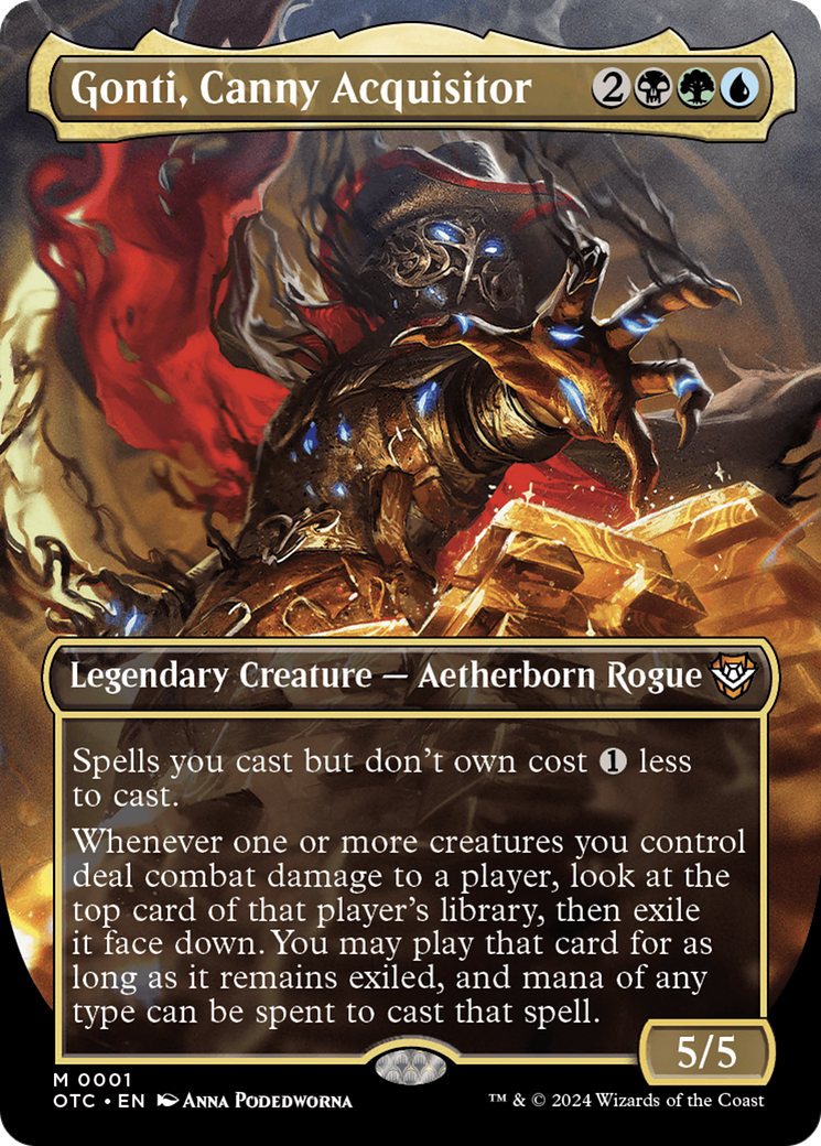 Gonti, l'acquéreur astucieux (OTC-001) - Commandant des Outlaws de Thunder Junction : (Full Art) (Borderless) Foil 
