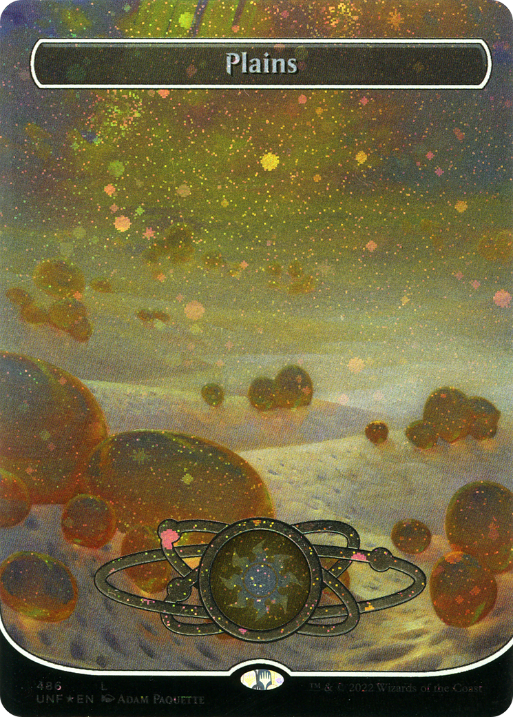 Plains (486) (Borderless) (Galaxy Foil) (UNF-486) - Unfinity Foil