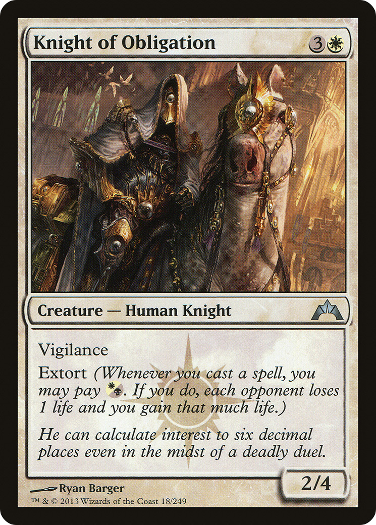 Chevalier de l'Obligation (GTC-018) - Gatecrash Foil 