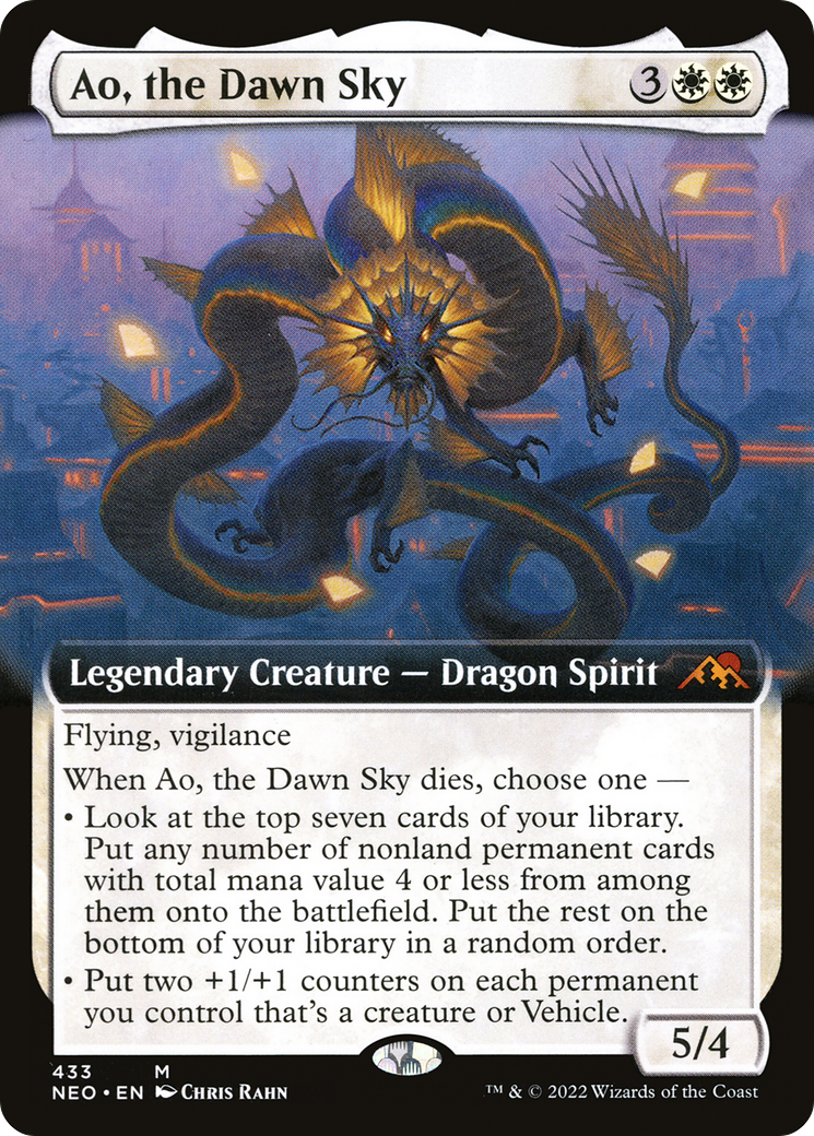Ao, the Dawn Sky (Extended Art) (NEO-433) - Kamigawa: Neon Dynasty: (Extended Art)