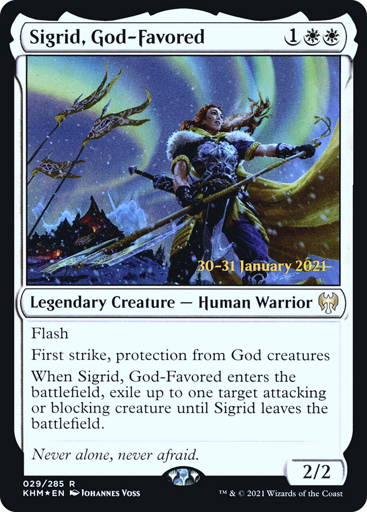 Sigrid, God-Favored (PRE-29S) - Kaldheim Promos Foil