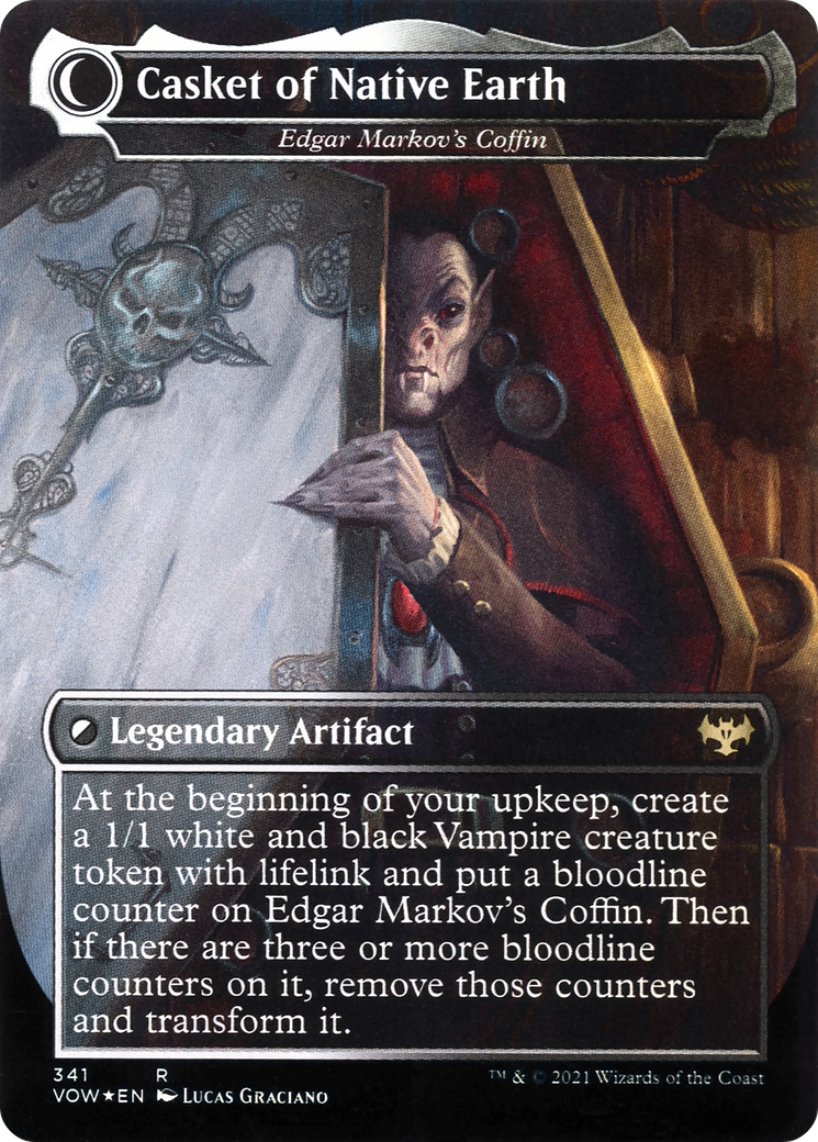 Edgar, le marié enchanté // Le cercueil d'Edgar Markov (VOW-341) - Innistrad : Crimson Vow : (Transformation double face) (Sans bordure) Foil 