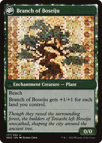 Boseiju atteint le ciel // Branche de Boseiju (NEO-177) - Kamigawa : Neon Dynasty : (fandfc) Foil 