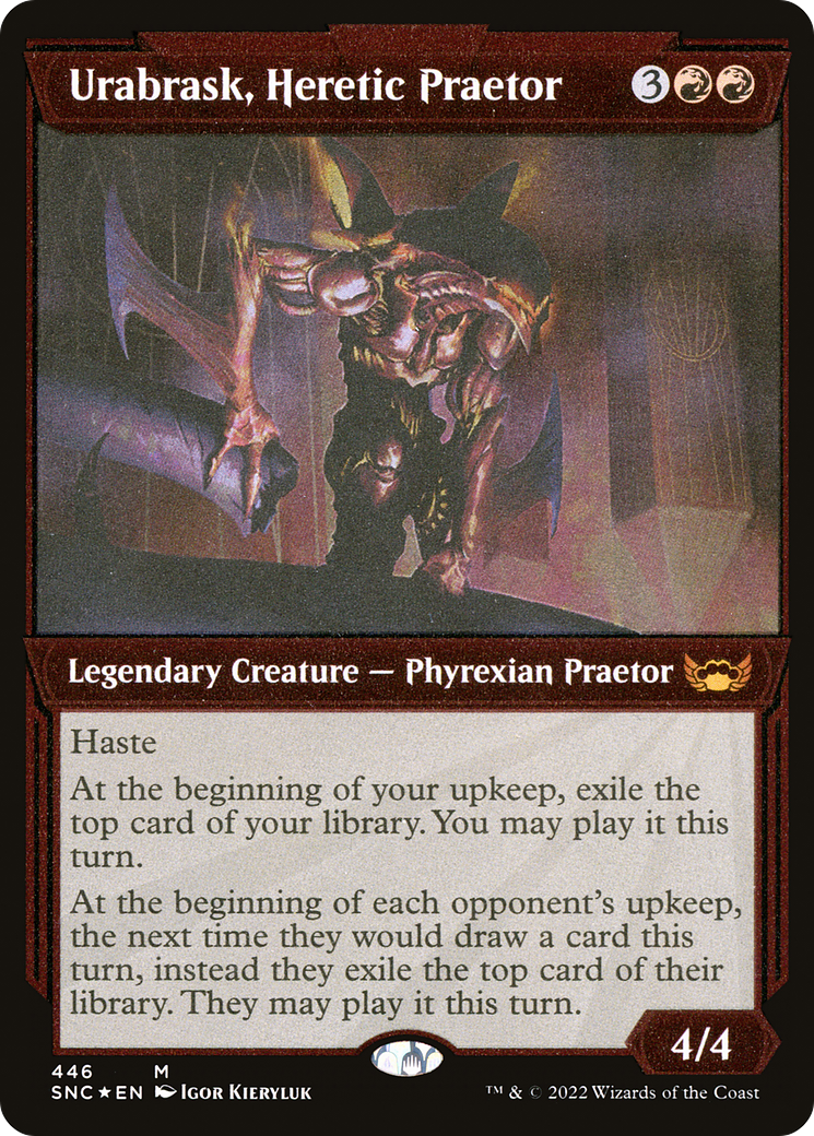 Urabrask, Heretic Praetor (Showcase) (Foil Etched) (SNC-446) - Streets of New Capenna: (Showcase) Foil