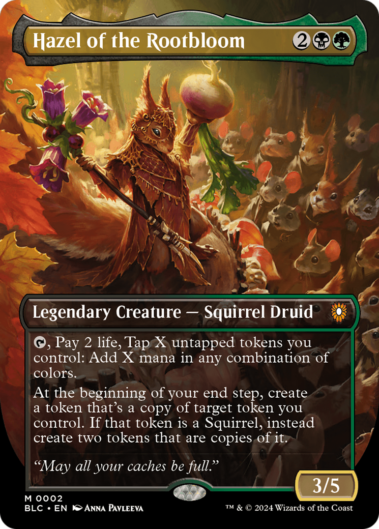 Hazel of the Rootbloom (BLC-002) - Commandant Bloomburrow (sans bordure) 