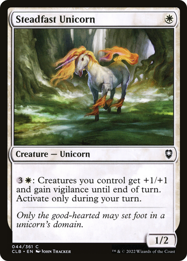 Steadfast Unicorn (CLB-044) - Commander Legends: Battle for Baldur's Gate Foil