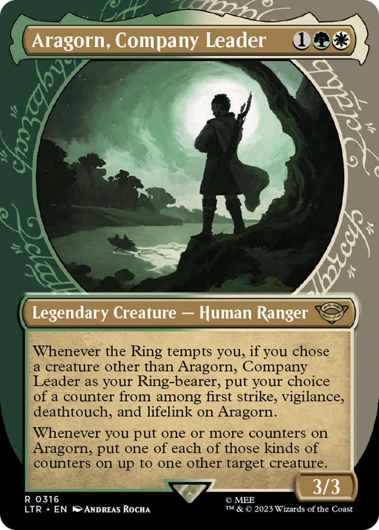 Aragorn, Company Leader (Showcase) (LTR-316) - The Lord of the Rings: Tales of Middle-earth: (Showcase) (Borderless) Foil