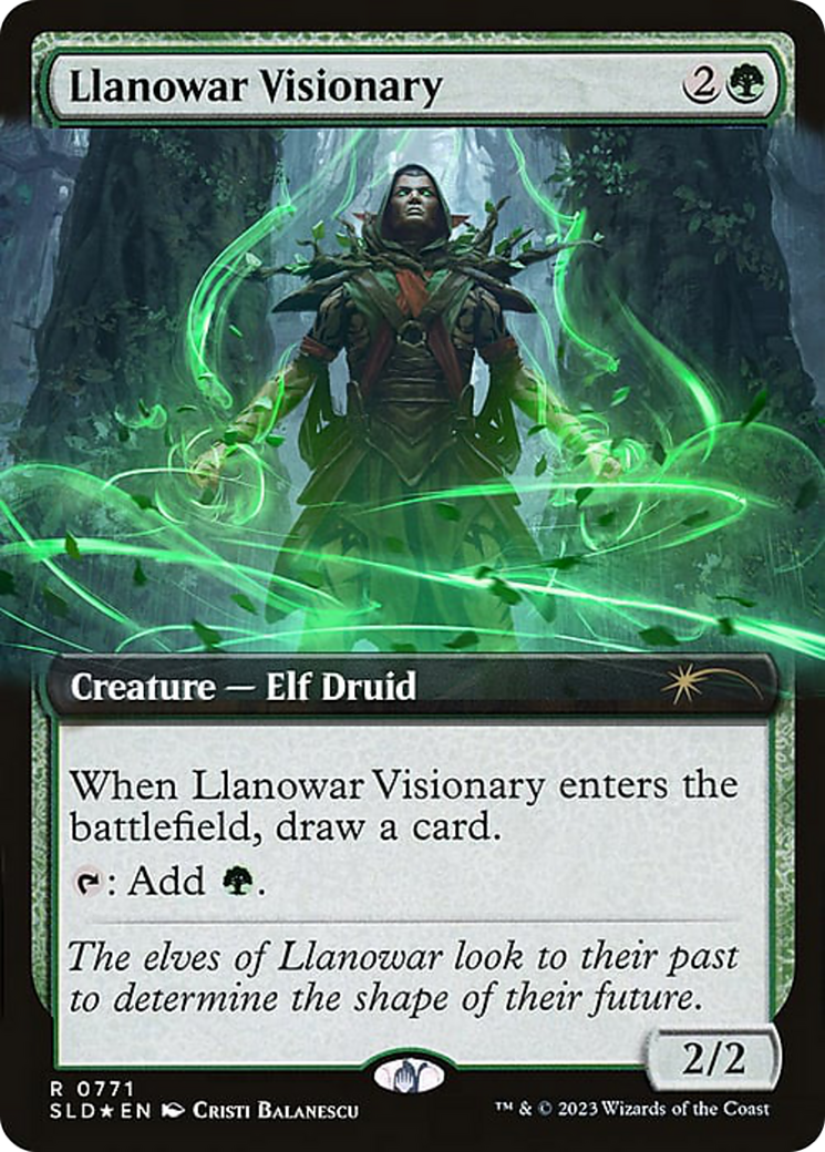 Llanowar Visionary (Extended Art) (SLD-771) - Secret Lair Drop: (Extended Art) Foil