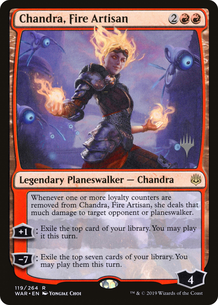 Chandra, Fire Artisan (PPELD-119P) - War of the Spark Promos