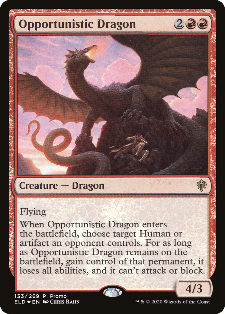 Opportunistic Dragon (MEDIA-133★) - Throne of Eldraine Promos Foil