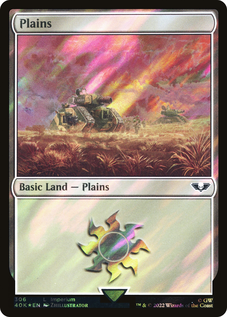 Plains (306) (Surge Foil) (40K-306★) - Warhammer 40,000 Commander Foil