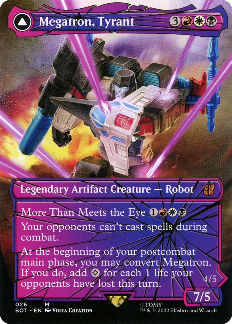 Megatron, Tyran // Megatron, Force Destructrice (BOT-026) - Transformers : (convertdfc, shatteredglass) (Borderless) Foil 