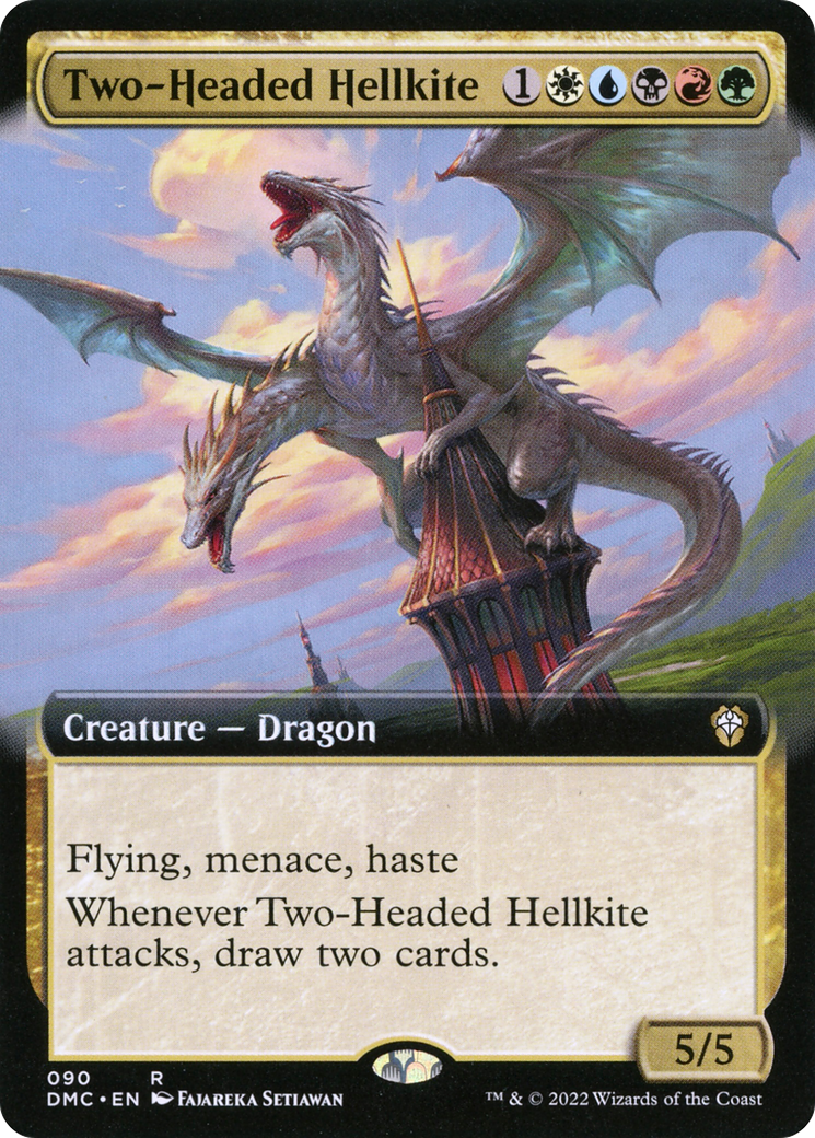 Two-Headed Hellkite (Extended Art) (DMC-090) - Dominaria United Commander: (Extended Art)