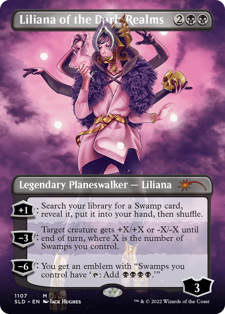 Liliana of the Dark Realms (Borderless) (SLD-1107) - Secret Lair Drop (Borderless) Foil