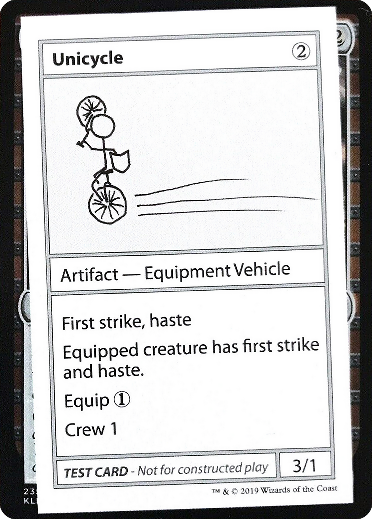 Unicycle (No PW Symbol) (CMB1-) - Mystery Booster Playtest Cards 2021