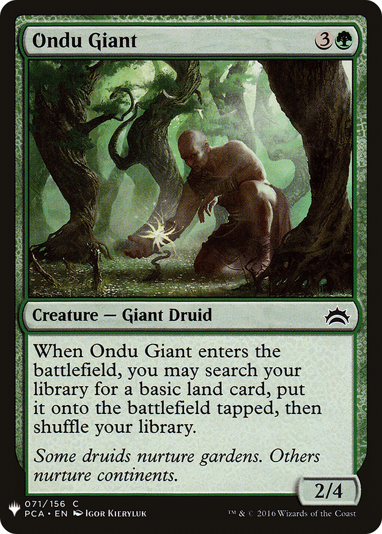 Ondu Giant (LIST-PCA-71) - The List