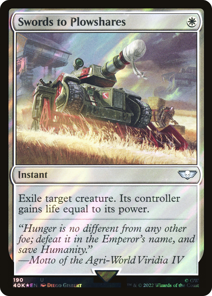 Swords to Plowshares (Surge Foil) (40K-190) - Warhammer 40,000 Commander Foil