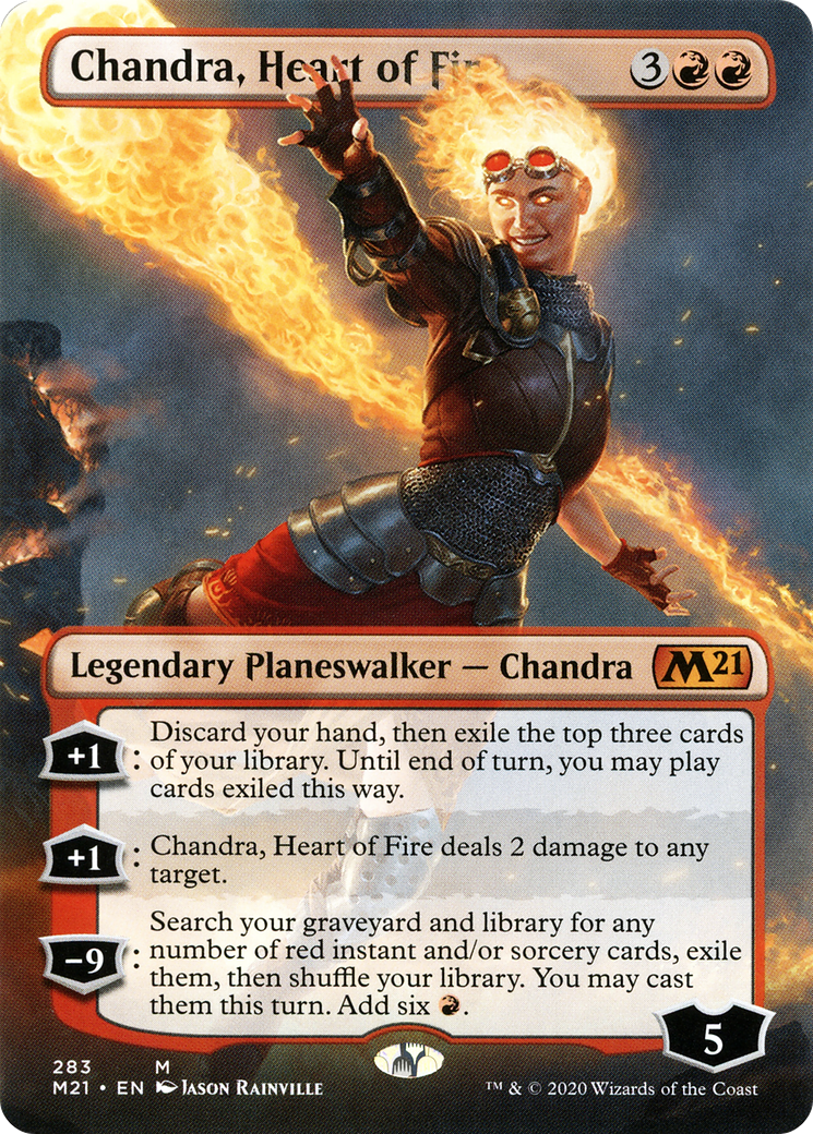 Chandra, Heart of Fire (Borderless) (M21-283) - Core Set 2021 (Borderless) Foil