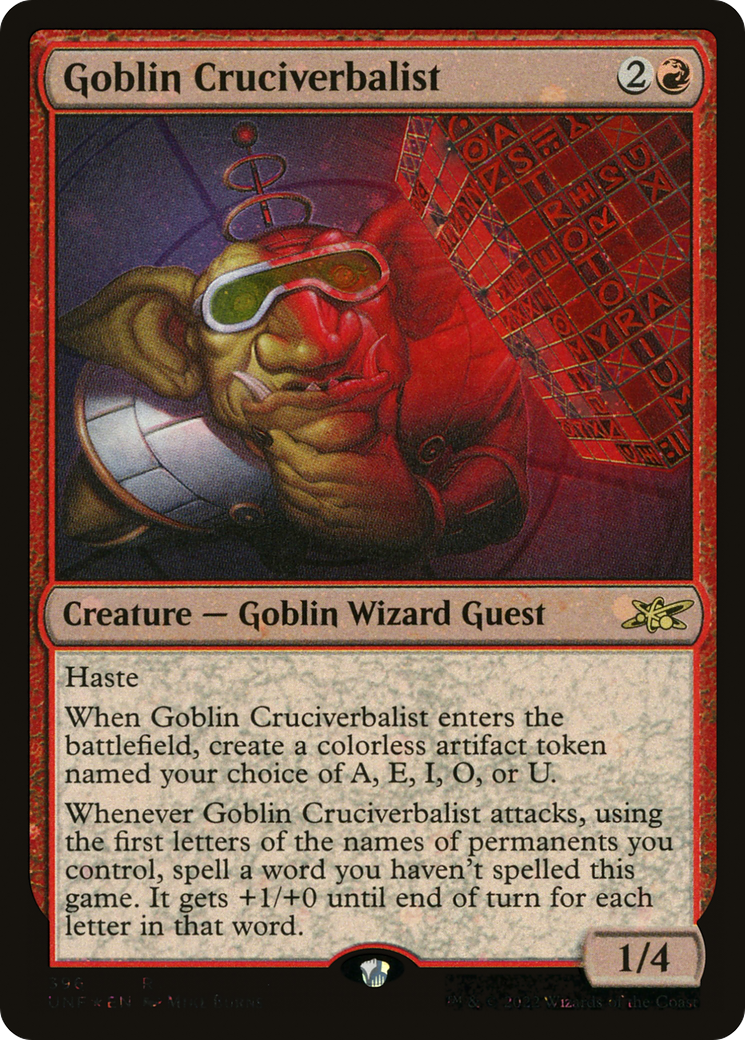 Goblin Cruciverbalist (Galaxy Foil) (UNF-396) - Unfinity Foil