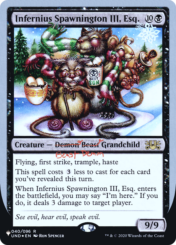 Infernius Spawnington III, Esq. (LIST-021) - The List (Unfinity Foil Edition) Foil