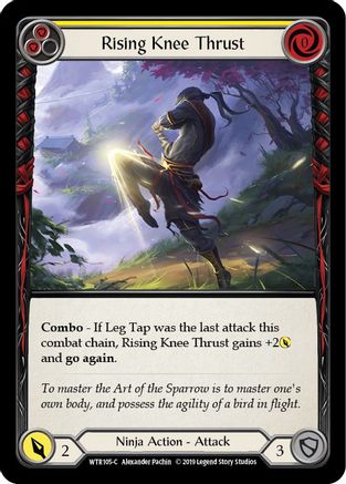 Rising Knee Thrust (Jaune) (WTR105) - Bienvenue à Rathe 1ère édition Rainbow Foil 