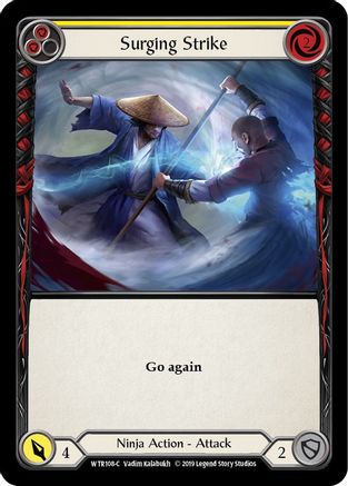 Surging Strike (Jaune) (WTR108) - Bienvenue dans l'édition illimitée de Rathe Rainbow Foil 