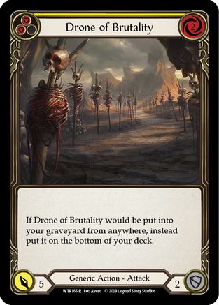 Drone of Brutality (Yellow) (WTR165) - Welcome to Rathe 1st Edition Rainbow Foil